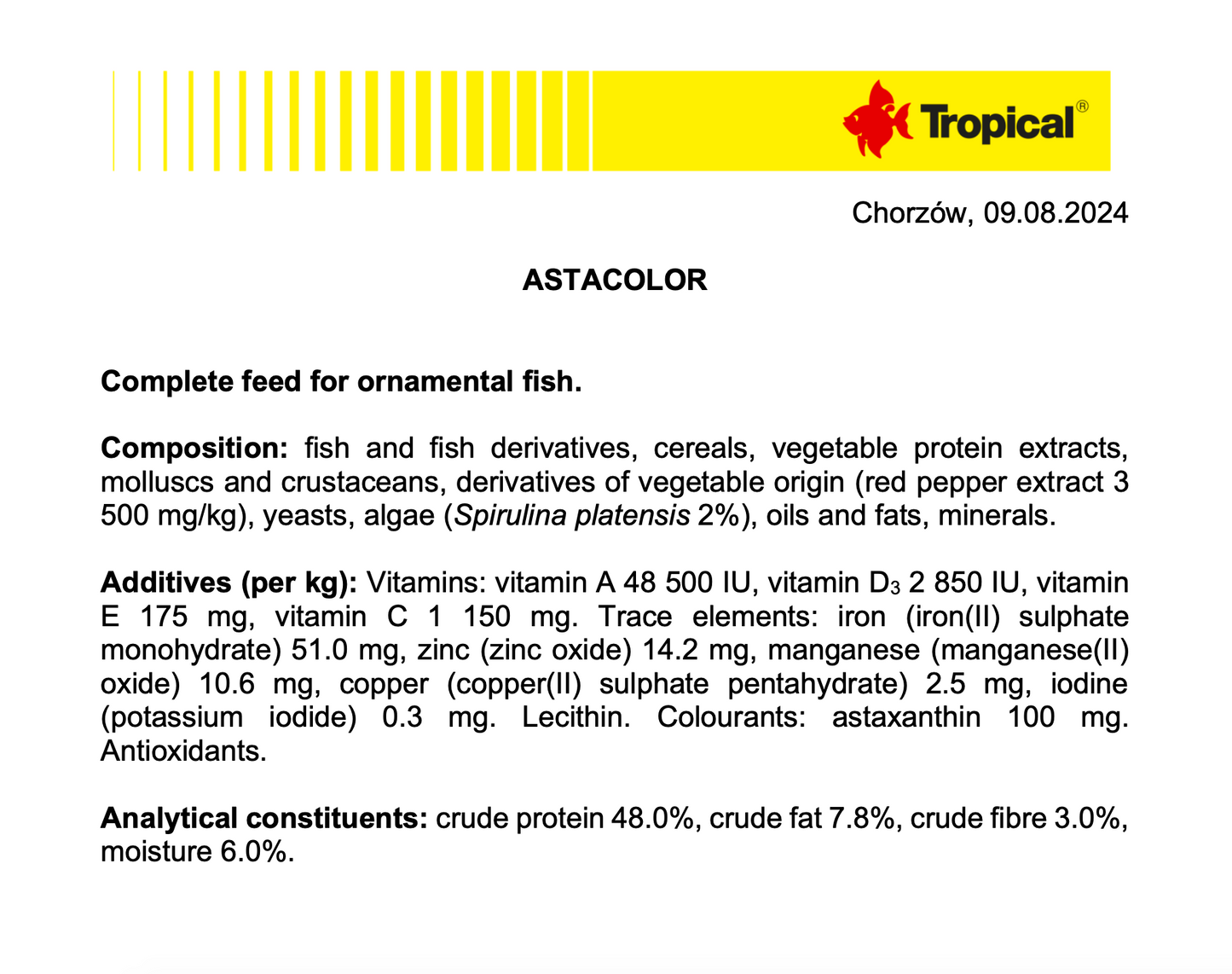 Tropical Astacolor Flakes (3.5oz)