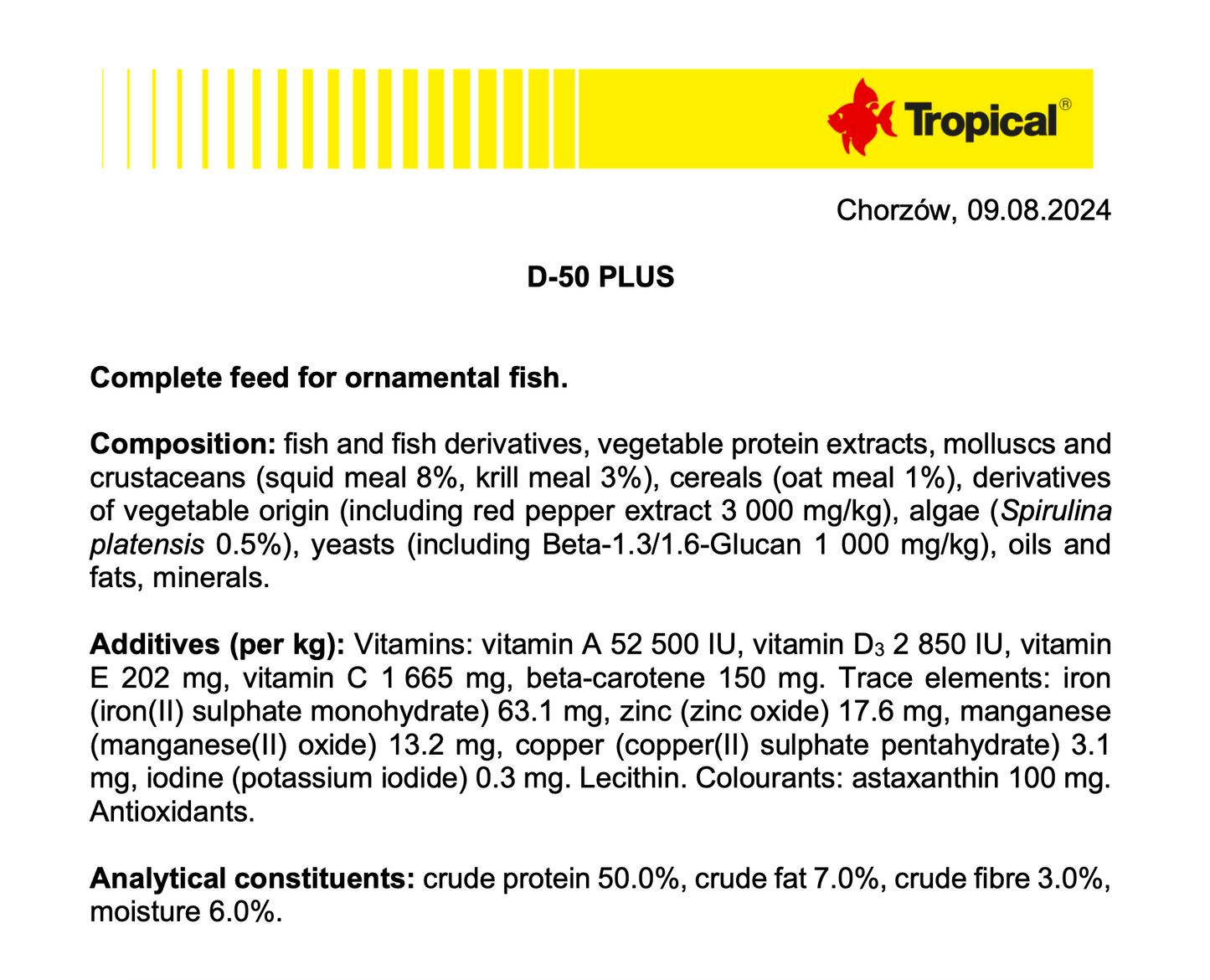 Tropical D-50 Plus Discus Granules (15.6oz)
