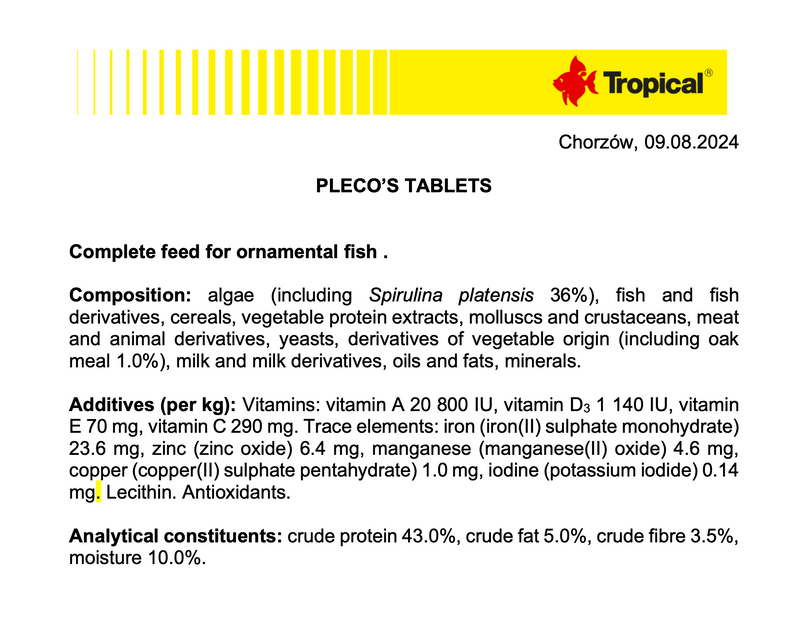 Tropical Pleco Tablets (5.3oz)